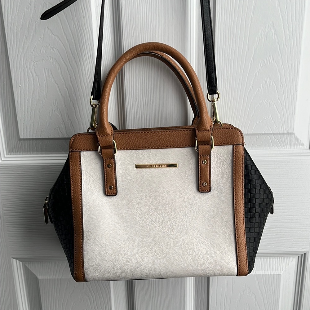 Anne Klein Black and White Satchel with Elegant Design - Picture 4 of 15